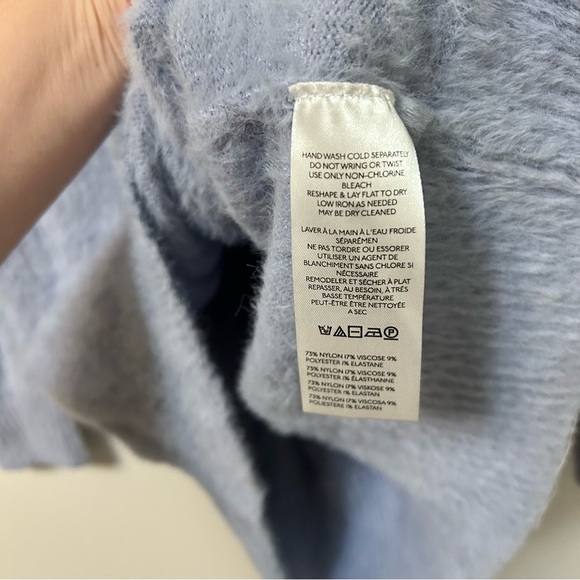 Anthropologie Fuzzy V‑Neck Sweater, Periwinkle Blue, SZ S - Picture 5 of 7